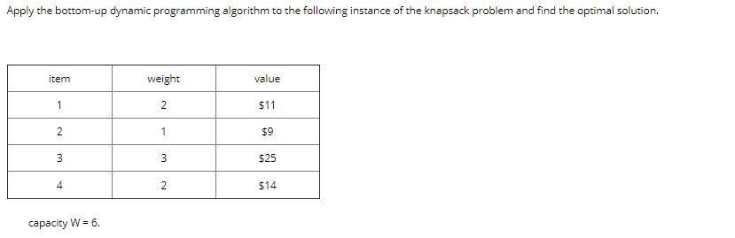 Solved Apply The Bottom-up Dynamic Programming Algorithm To | Chegg.com