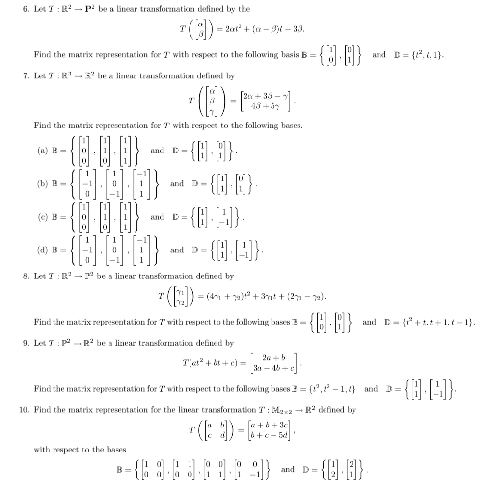 Solved 6. Let T : R2 P2 be a linear transformation defined | Chegg.com