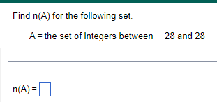 Solved Find n(A) for the following set. A= the set of | Chegg.com