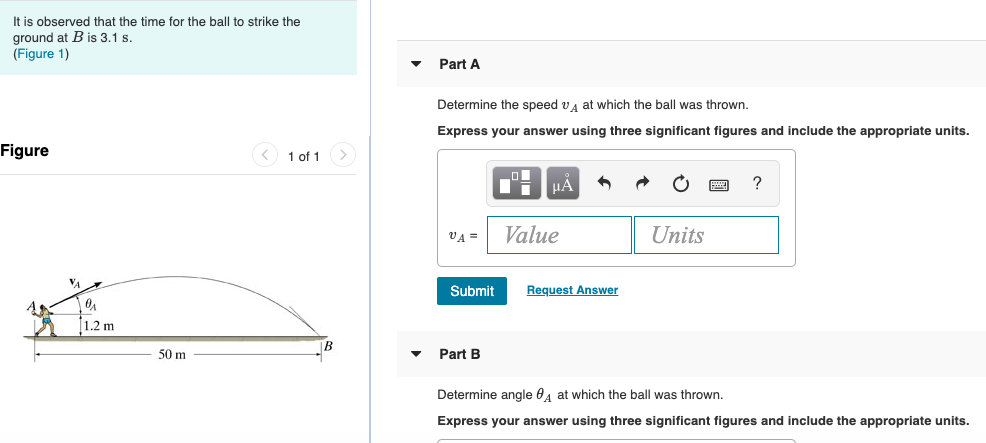 Solved It is observed that the time for the ball to strike | Chegg.com