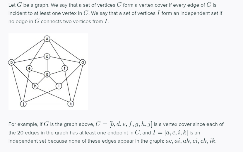 Solved Let G be a graph. We say that a set of vertices C | Chegg.com