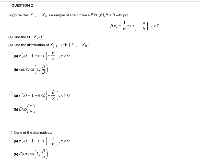 Solved Question 2 Suppose That X1 Is A Sample Of Siz Chegg Com