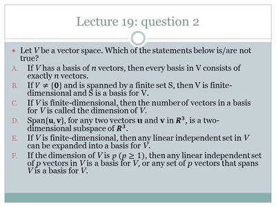 Solved Lecture 19: question 1 • Suppose B = {b,, b.) is | Chegg.com