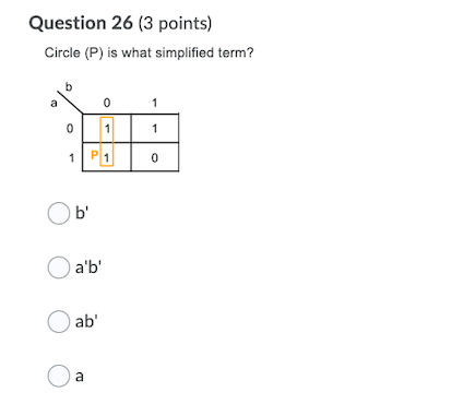 Solved Question 26 (3 points) Circle (P) is what simplified | Chegg.com