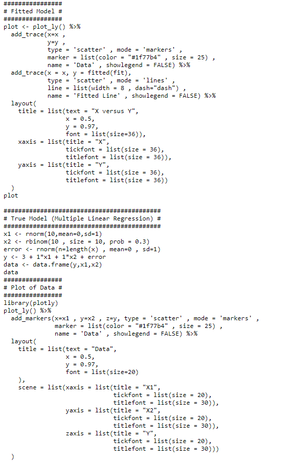 Statistical Software using R/R studio (example code) | Chegg.com
