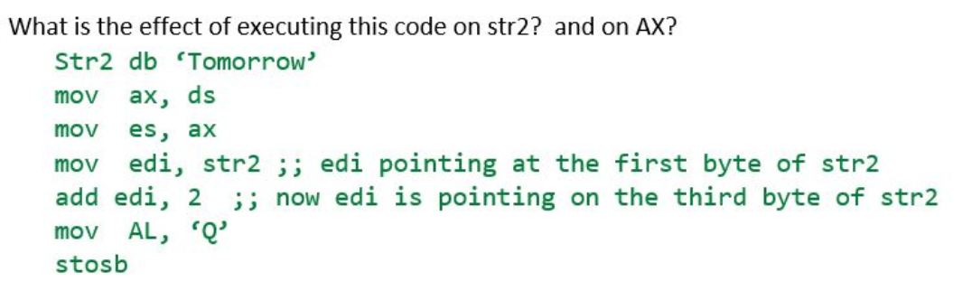 Solved Consider this assembly code: STR2 db | Chegg.com