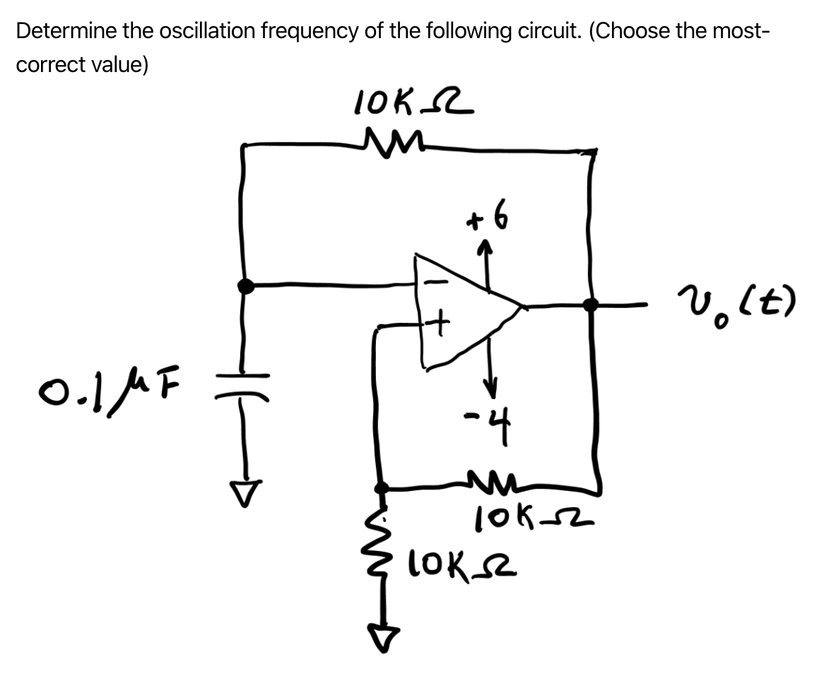 Solved Determine the oscillation frequency of the following | Chegg.com