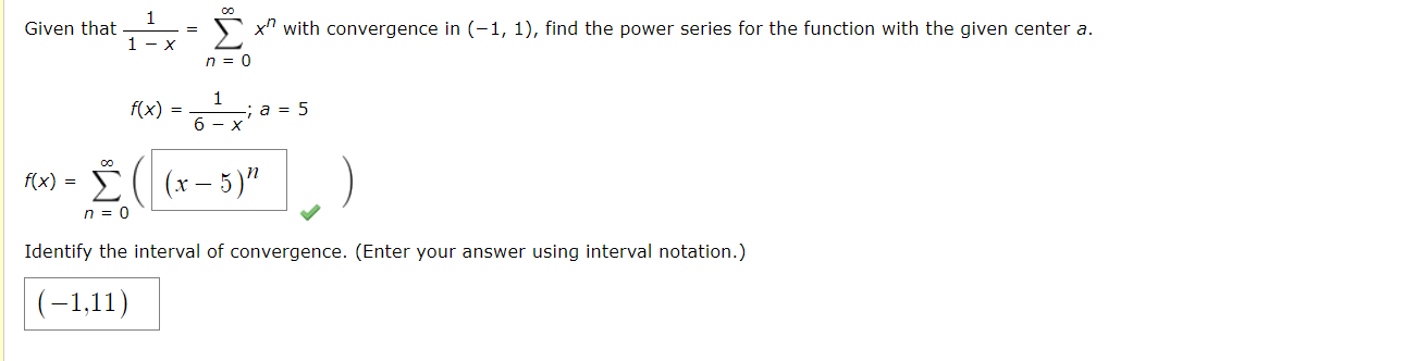 Solved Given that 1 1 - x Ż x