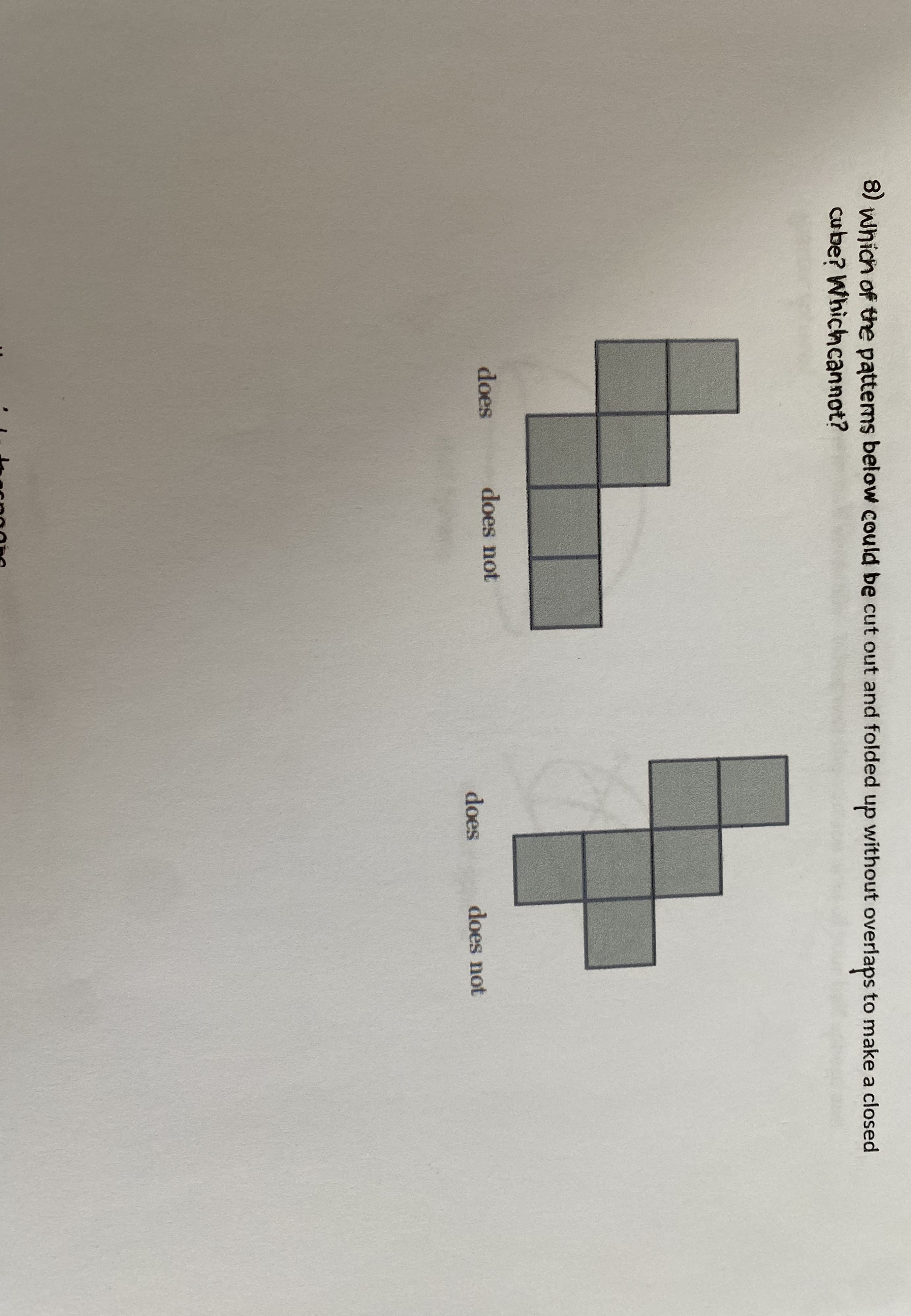 Solved Which of the patterns below could be cut out and Chegg