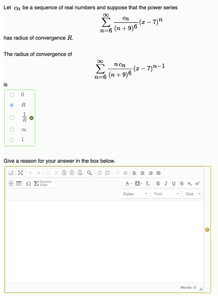 Solved Let cn be a sequence of real numbers and suppose that | Chegg.com