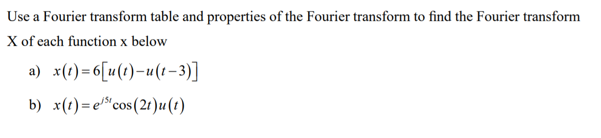 Solved Use a Fourier transform table and properties of the | Chegg.com