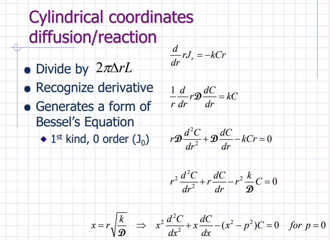 Solved Cylindrical coordinates diffusion/reaction - Divide | Chegg.com