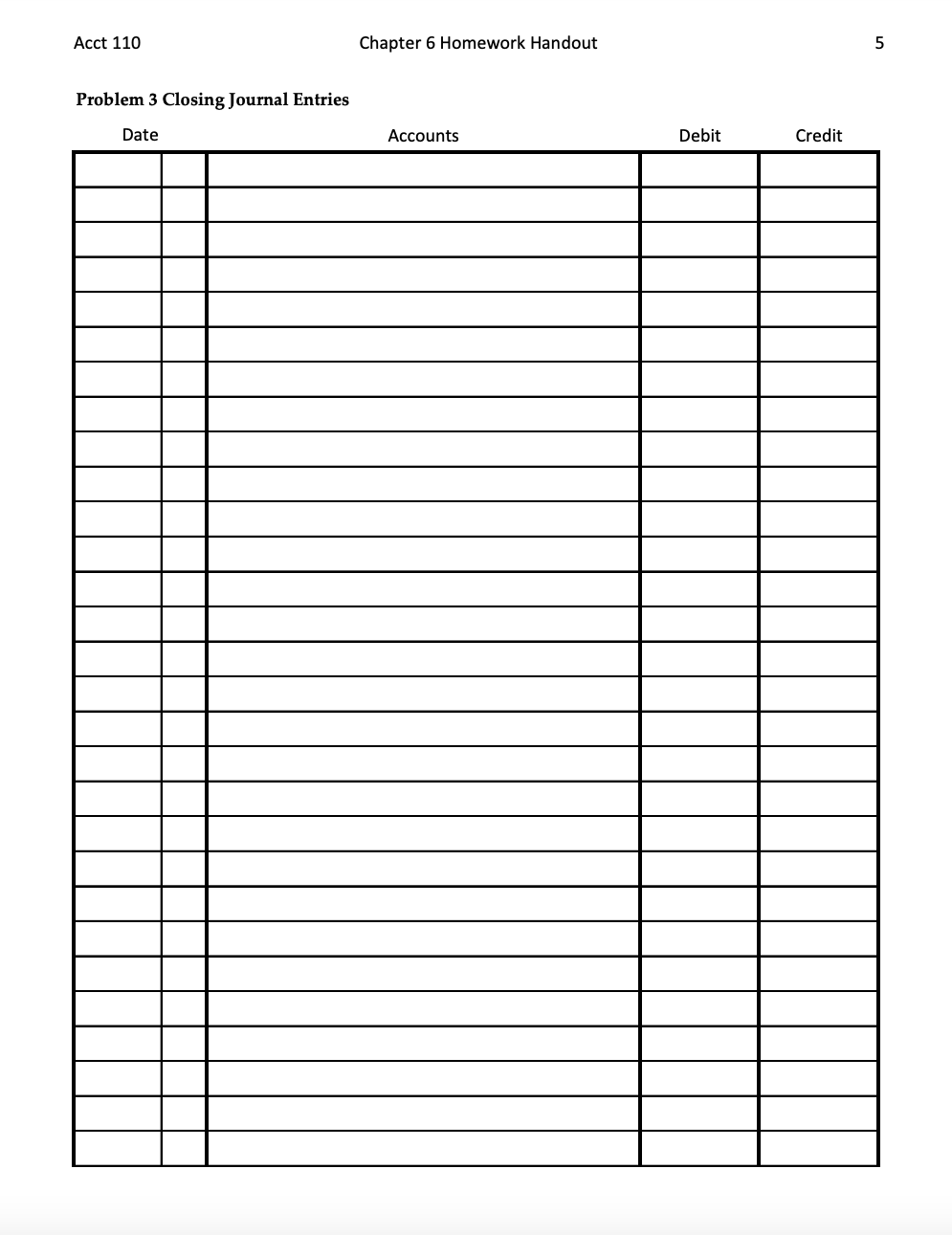 Solved Acct 110 Chapter 6 Homework Handout 1 True/False | Chegg.com