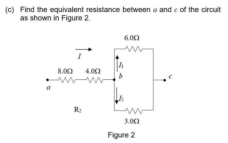 Solved (c) Find the equivalent resistance between a and c of | Chegg.com