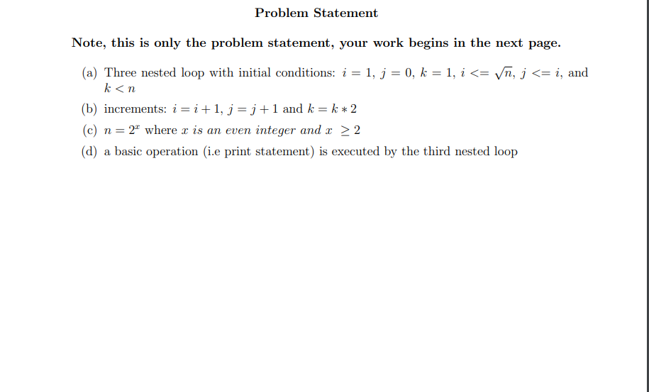 Solved Problem Statement Note, this is only the problem | Chegg.com