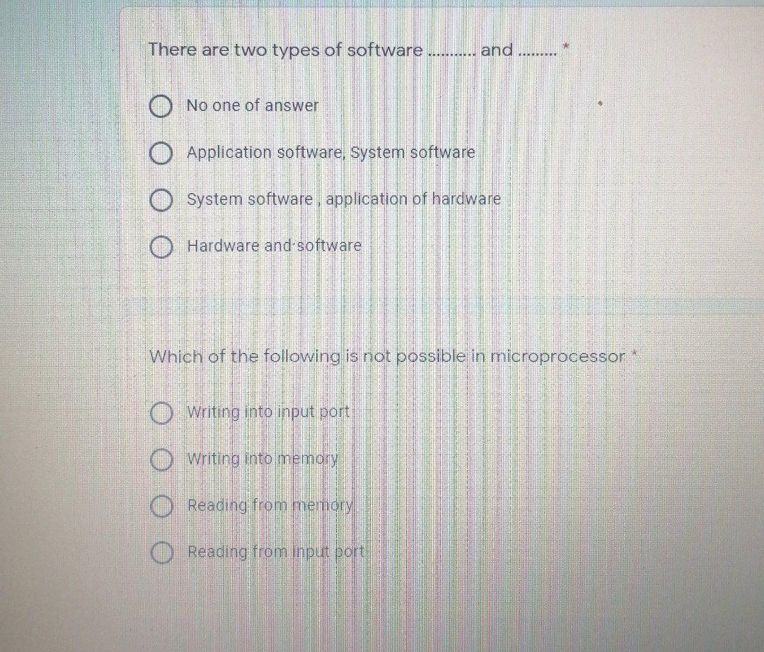 Solved There are two types of software and O No one of | Chegg.com