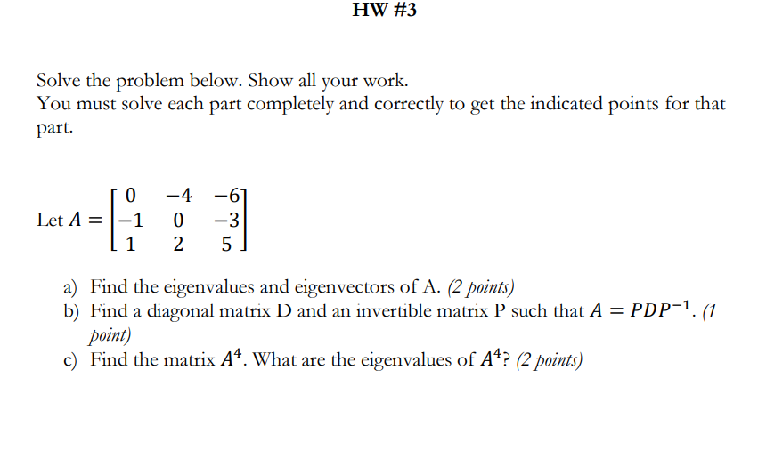 Solved HW #3 Solve the problem below. Show all your work. | Chegg.com