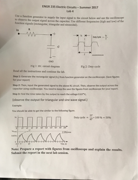 Solved Use a function generator to supply the input signal | Chegg.com