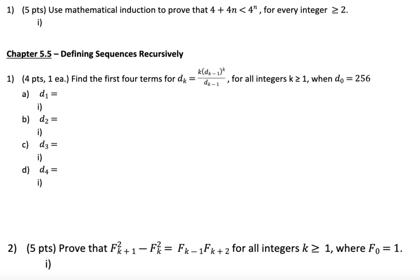 Solved Big Help Discrete Math Prove That Fk+12-Fk2=Fk-1Fk+2 | Chegg.com