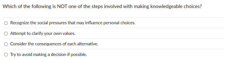Solved Which of the following is NOT one of the steps | Chegg.com