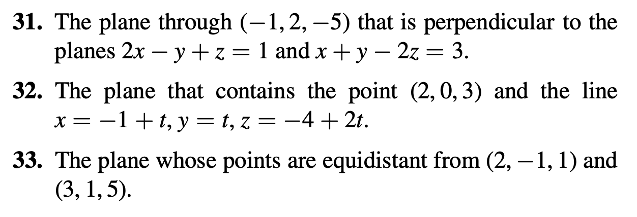 Solved 25-34 Find An Equation Of The Plane That Satisfies 