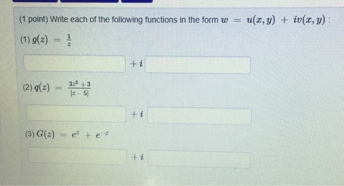 Solved (1 point) Write each of the following functions in | Chegg.com