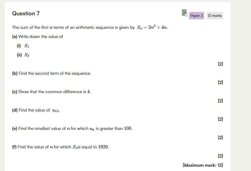 The sum of the first n terms of an arithmetic | Chegg.com