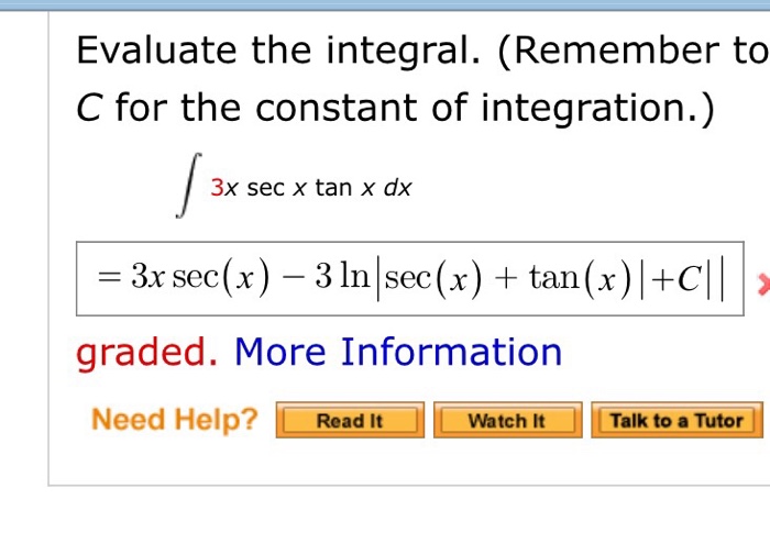 integral of sec tan x