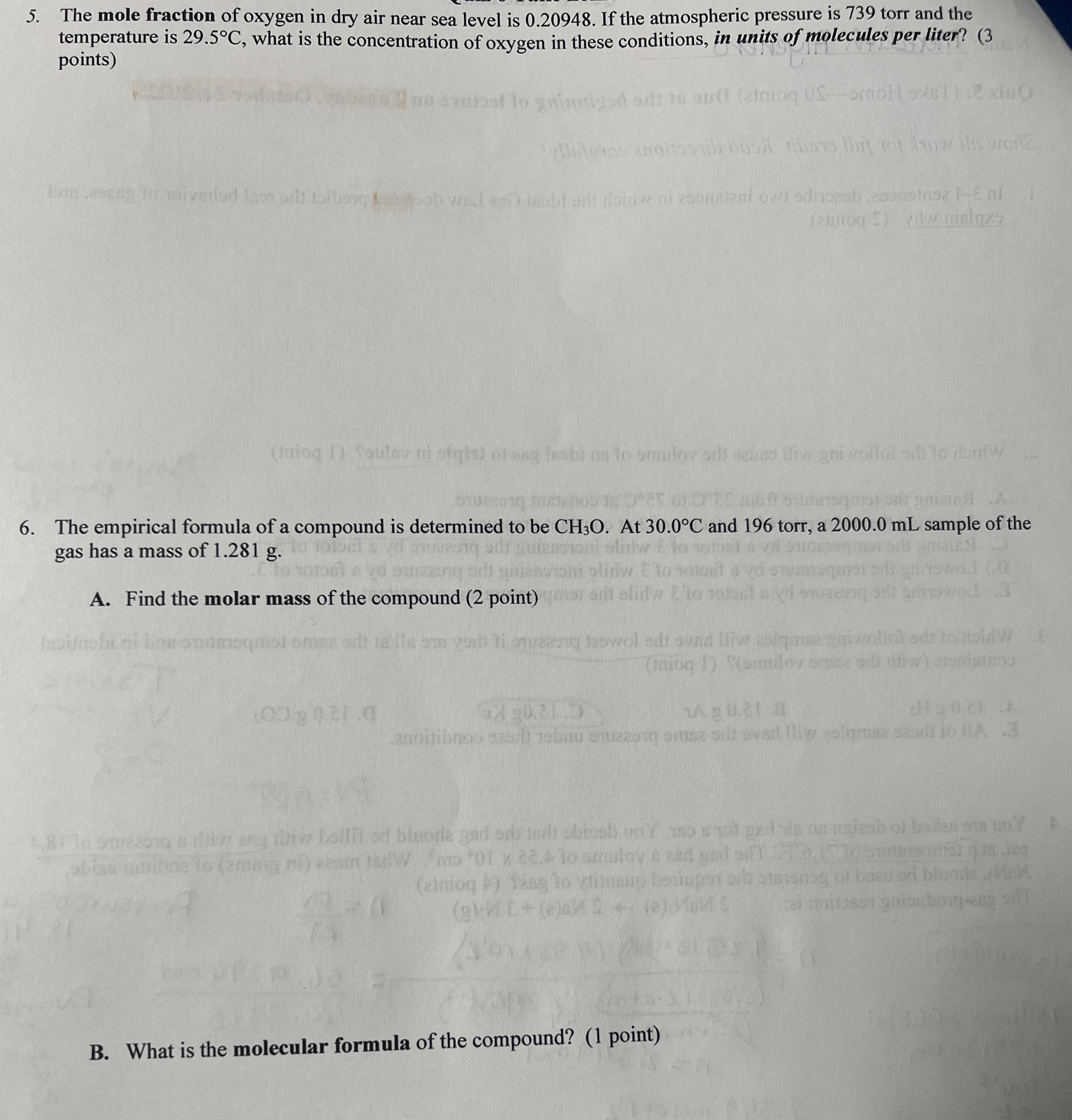 solved-for-6-find-the-molar-mass-and-molecular-formula-of-chegg