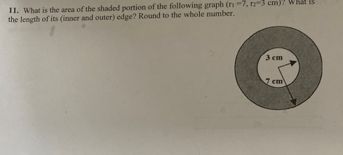 Solved 11. What is the area of the shaded portion of the | Chegg.com