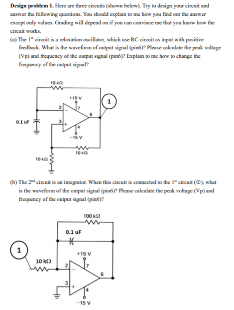 Solved Design problem 1. Here are three circuits (shown | Chegg.com