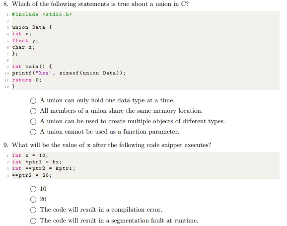 Solved 6. What Is The Output Of The Following C Code? | Chegg.com