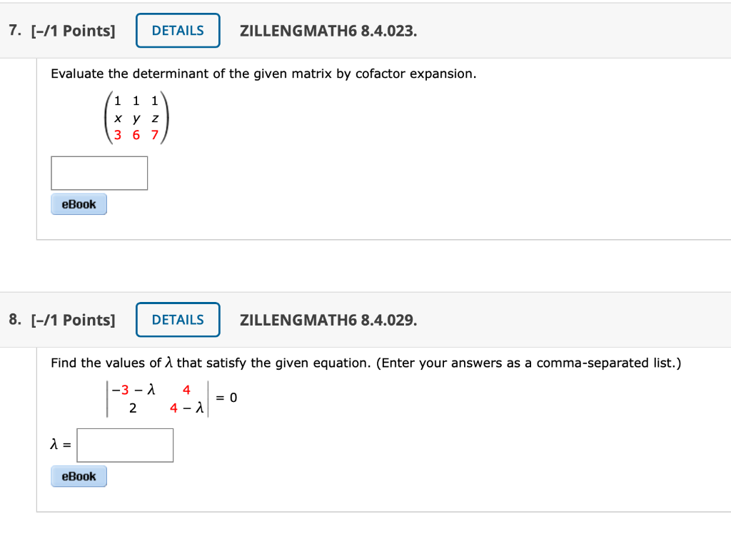 Solved 7 1 Points Details Zillengmath6 8 4 023 Eval Chegg Com