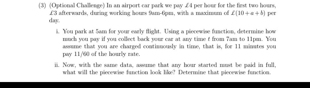 Solved 3 Optional Challenge In an airport car park we Chegg