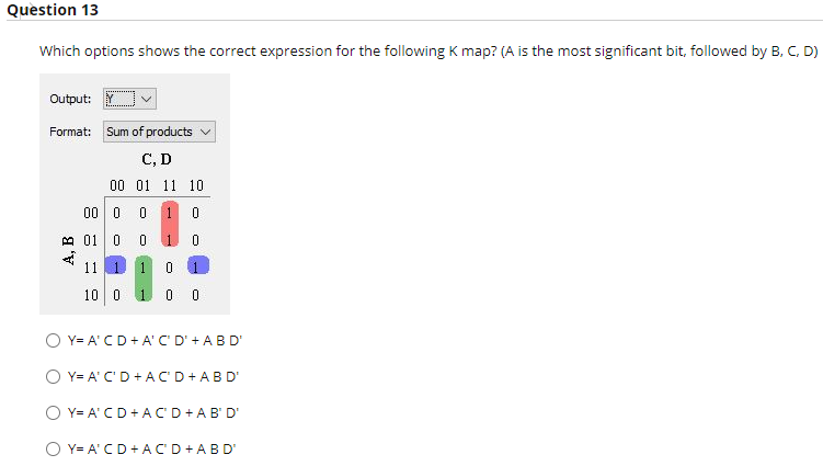Solved Question 13 Which options shows the correct | Chegg.com