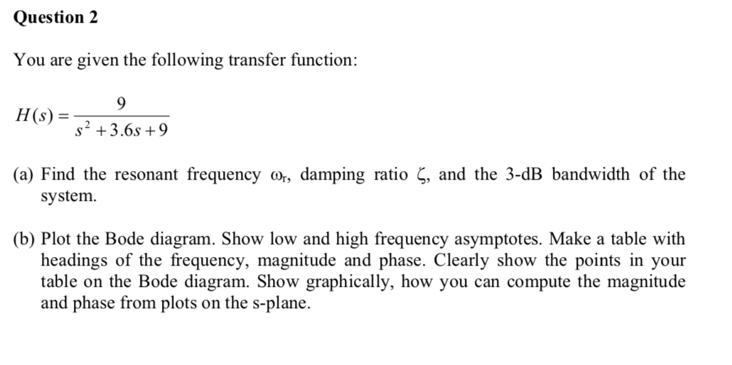 Solved Question 2 You Are Given The Following Transfer Chegg Com