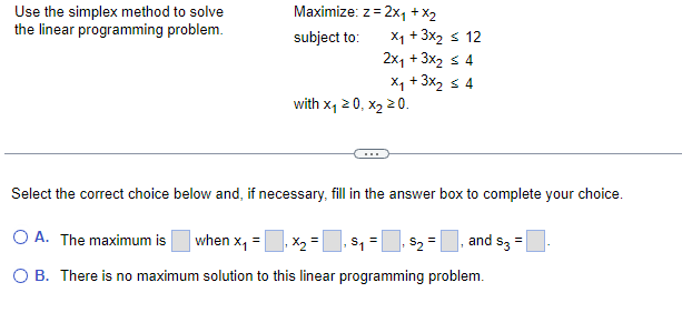 Solved Use The Simplex Method To Solve The Linear | Chegg.com