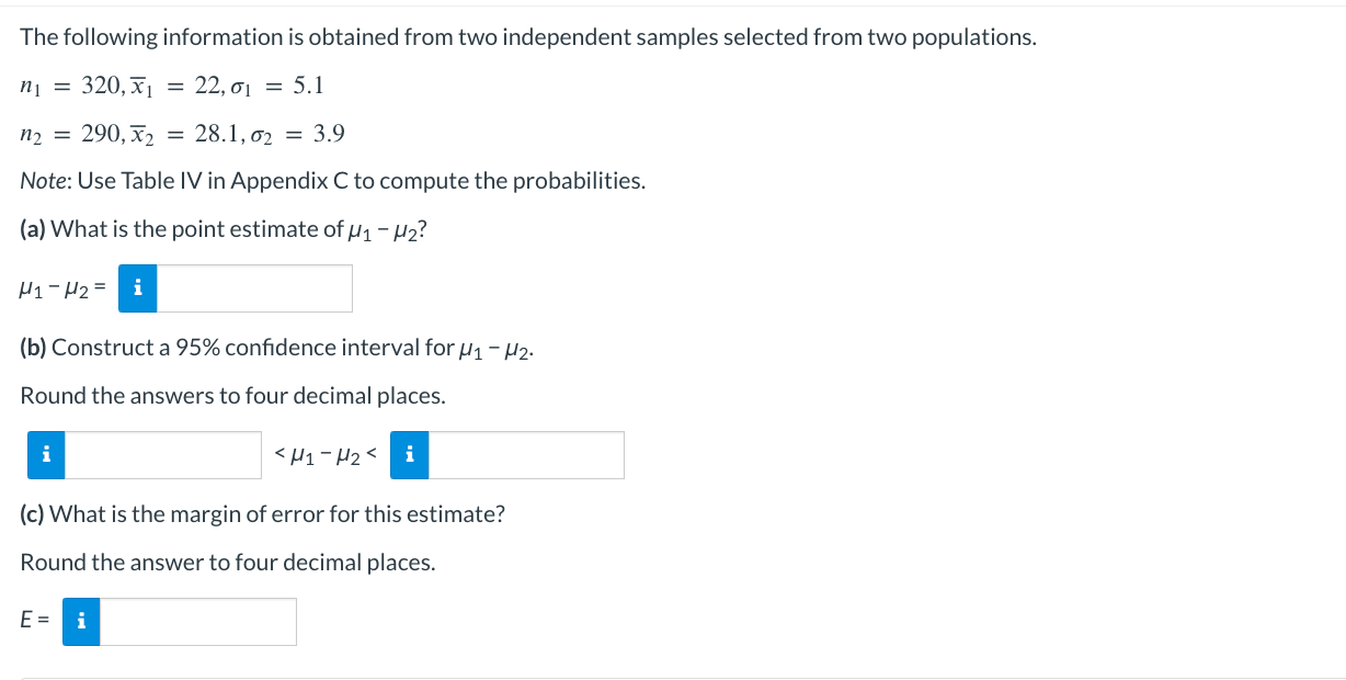 Solved The following information is obtained from two | Chegg.com