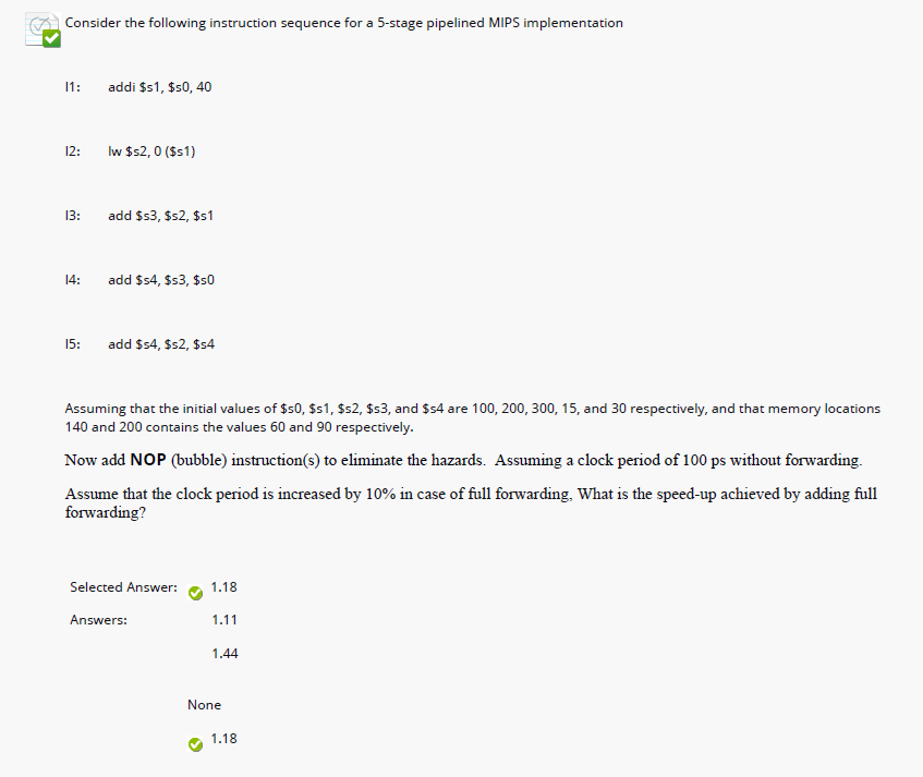 Solved Consider the following instruction sequence for a | Chegg.com