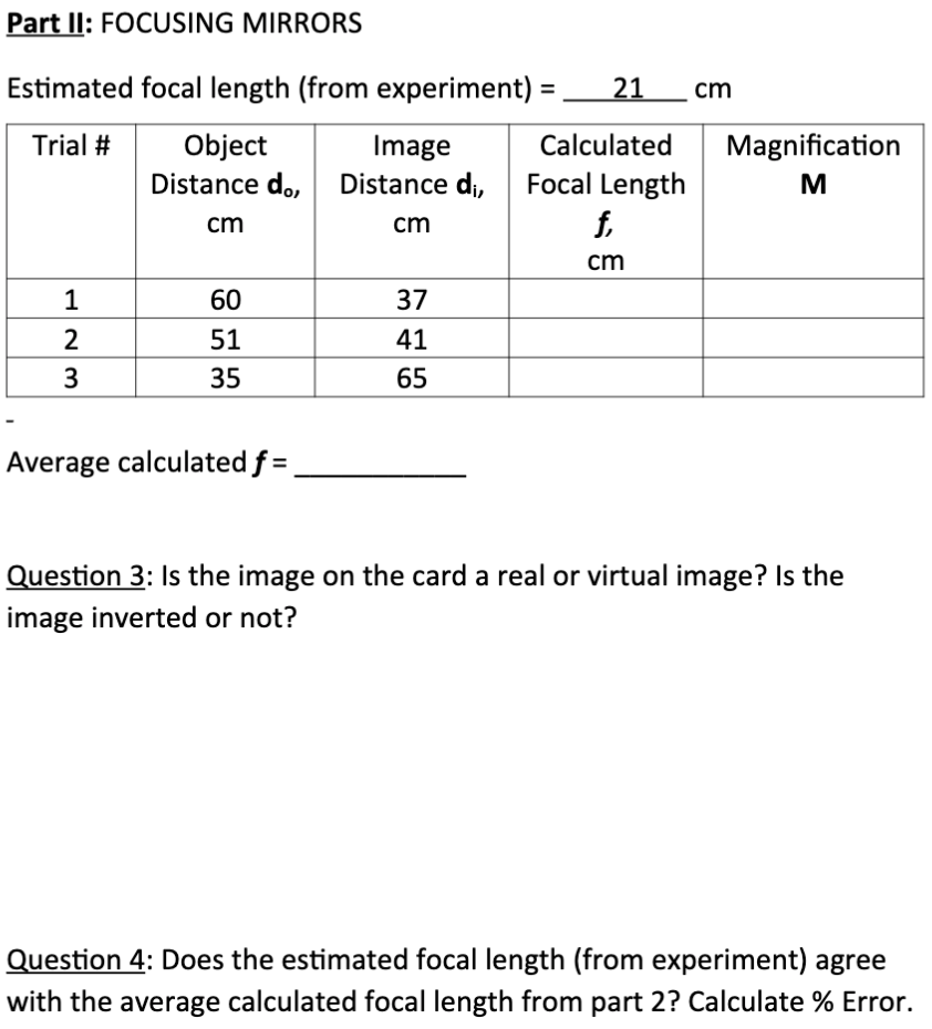 Solved Please fill out the chart and answer the following | Chegg.com