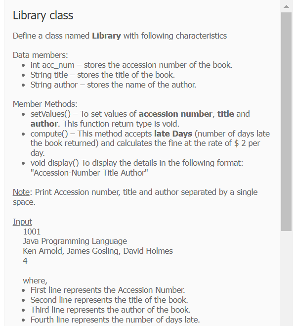 Solved Library class Define a class named Library with | Chegg.com