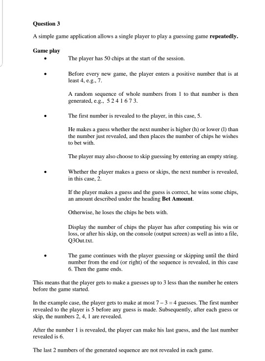 Solved Question 3 A simple game application allows a single | Chegg.com
