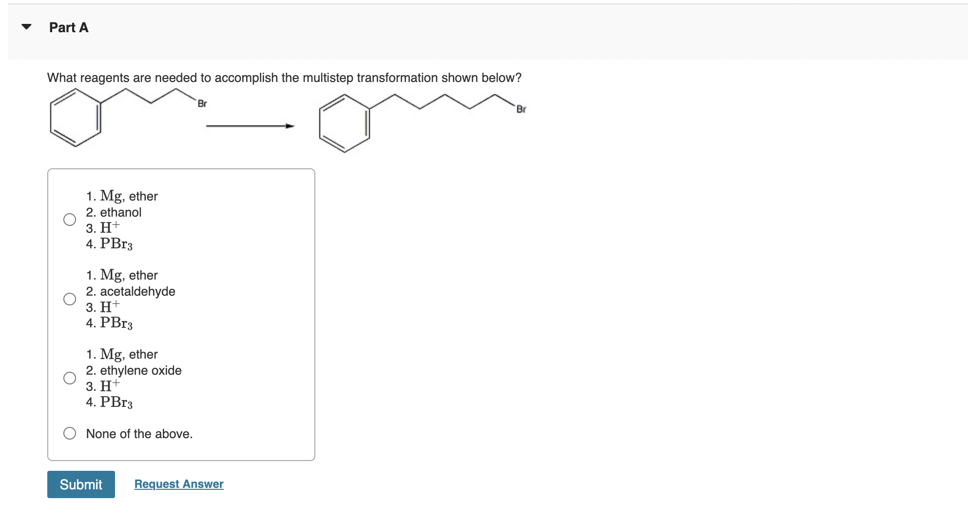 Solved What Reagents Are Needed To Accomplish The Multistep | Chegg.com