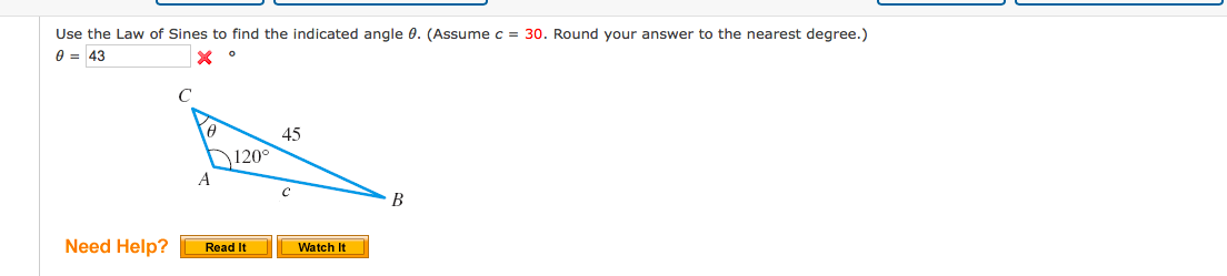 Solved Use the Law of Sines to find the indicated angle θ. | Chegg.com