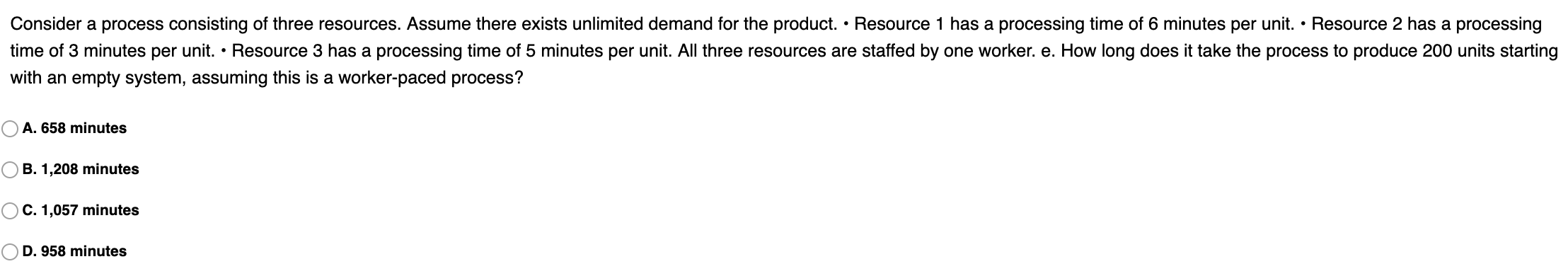 Solved Consider a process consisting of three resources. | Chegg.com