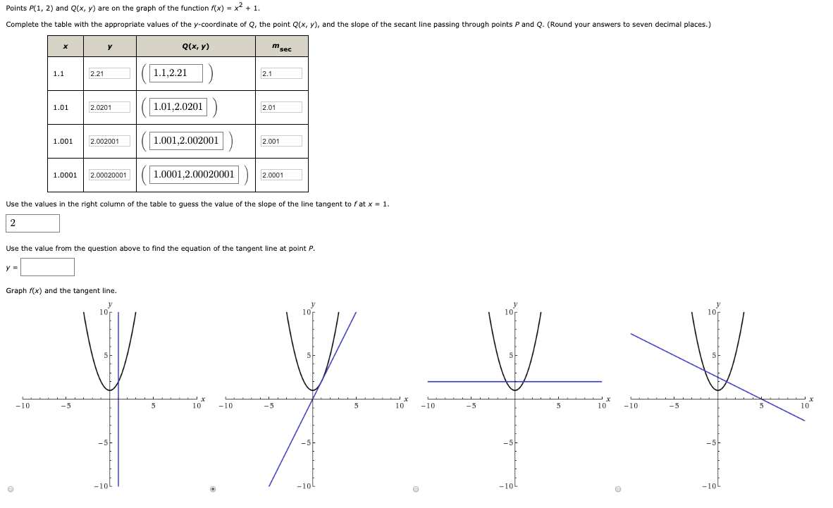 Solved Points P 1 2 And Q X Y Are On The Graph Of The
