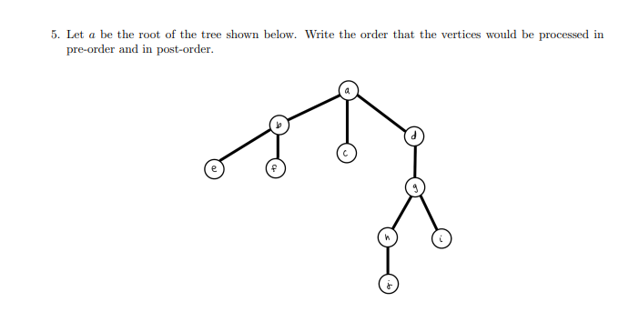 Solved 5. Let a be the root of the tree shown below. Write | Chegg.com