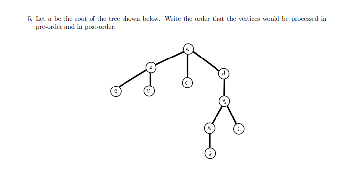 Solved 5. Let A Be The Root Of The Tree Shown Below. Write 