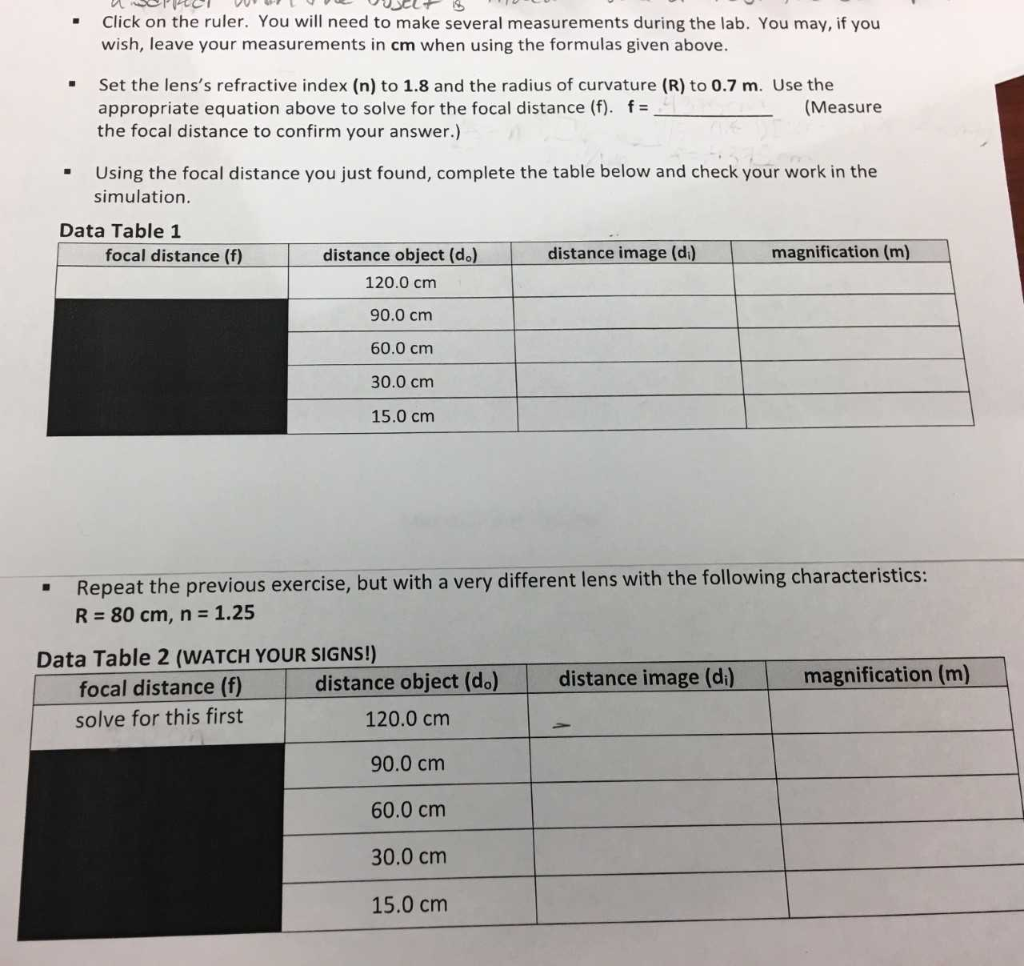 Solved So we are using the PhET Geometric Optics simulation