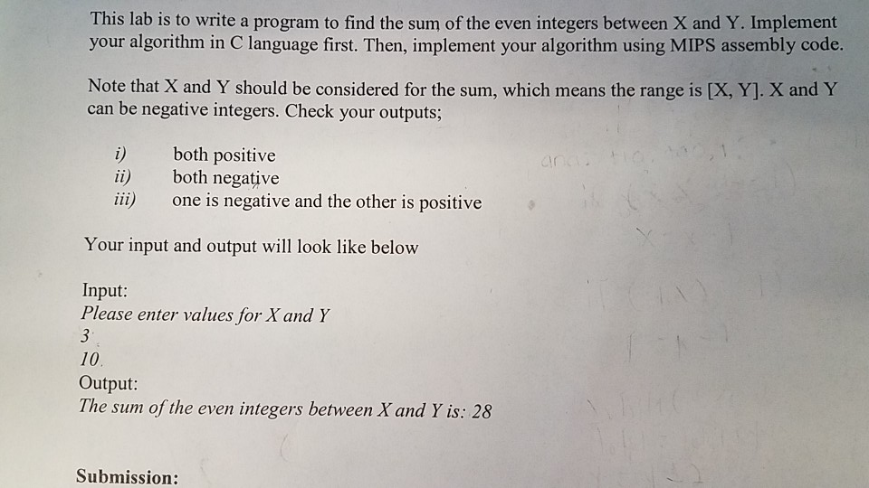 Solved This lab is to write a program to find the sum of the | Chegg.com